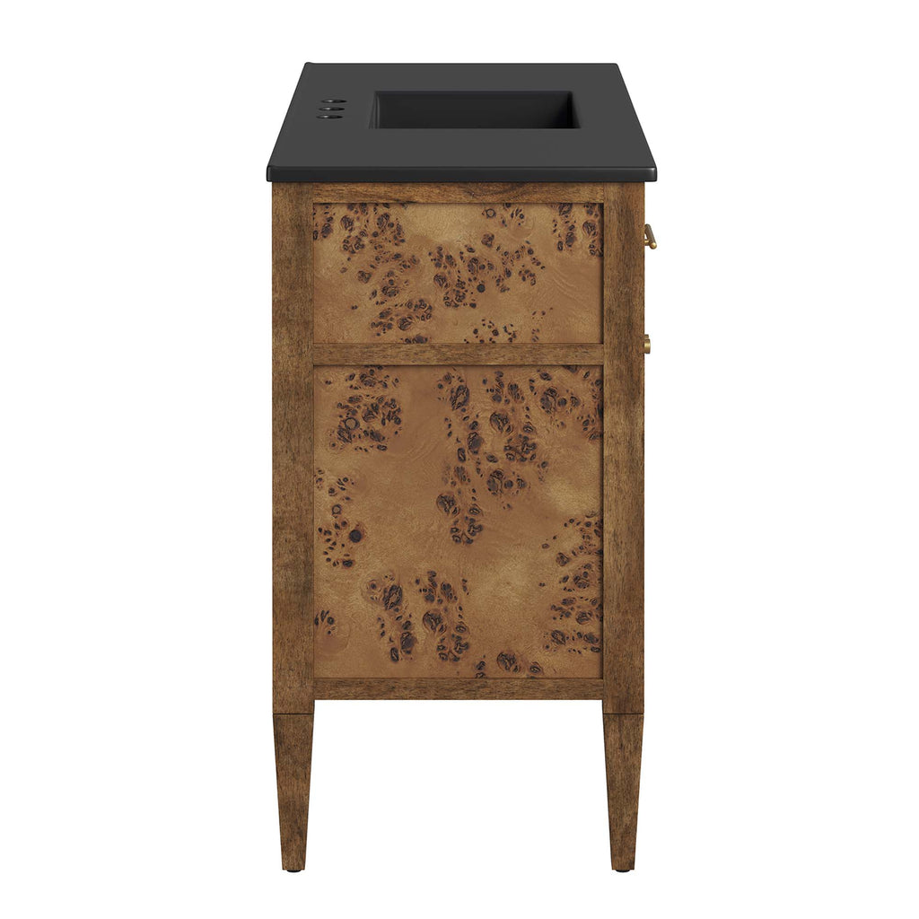 Elysian 48" Wood Single Sink Bathroom Vanity - Black Brown