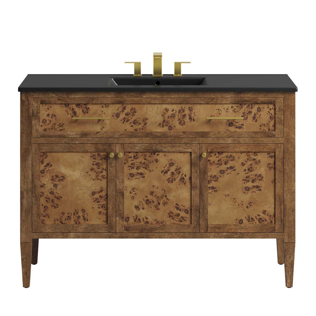 Elysian 48" Wood Single Sink Bathroom Vanity - Black Brown