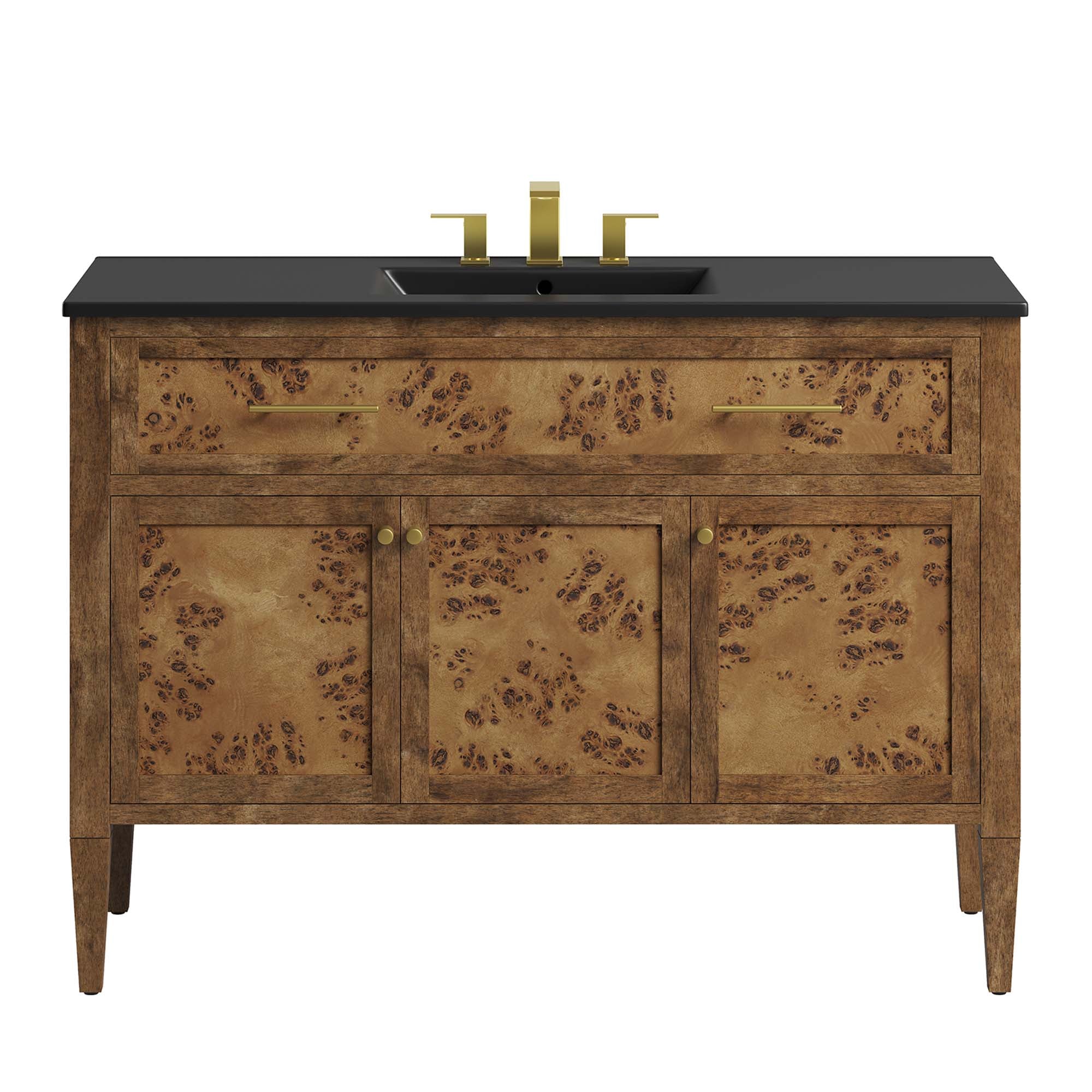 Elysian 48" Wood Single Sink Bathroom Vanity - Black Brown