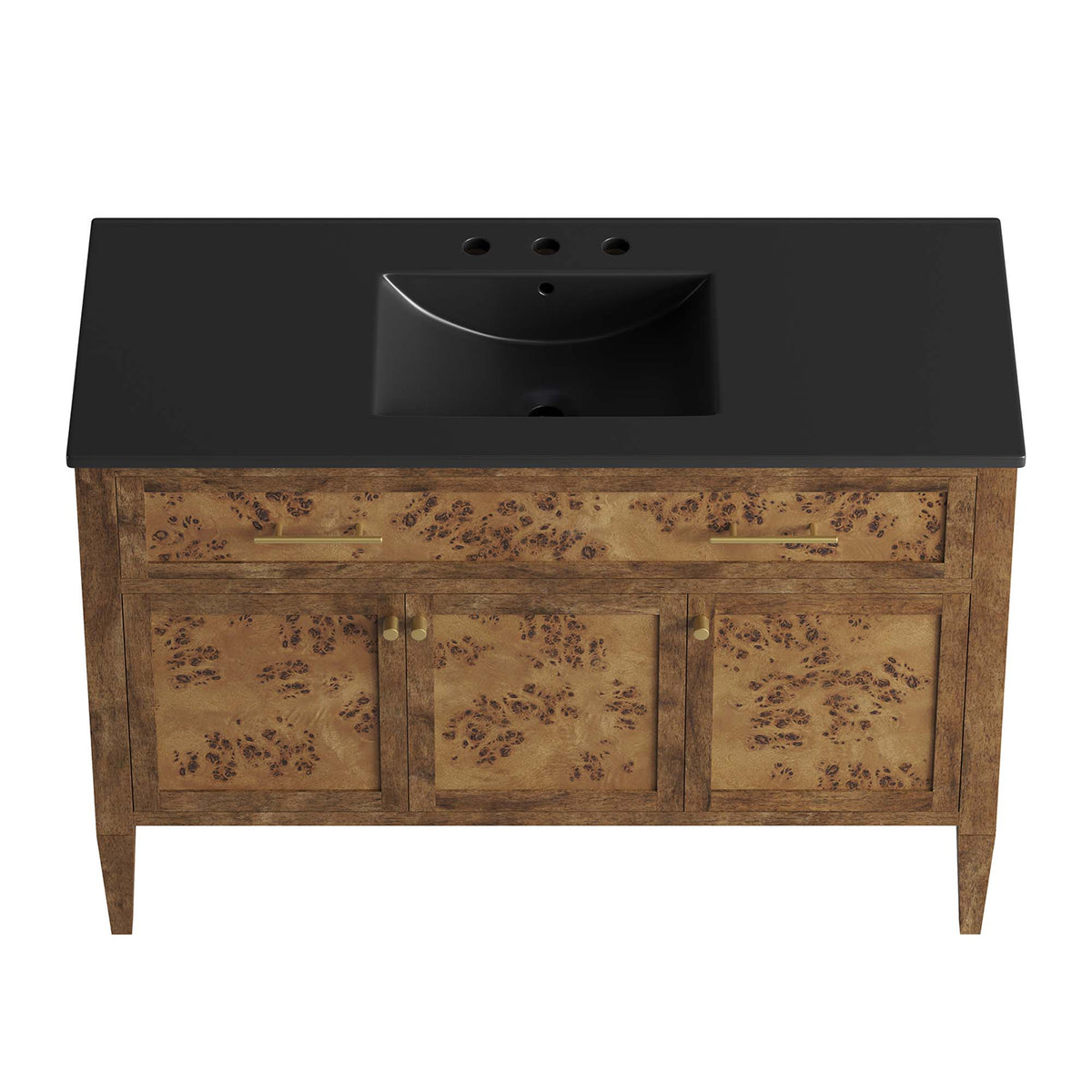 Elysian 48" Wood Single Sink Bathroom Vanity - Black Brown