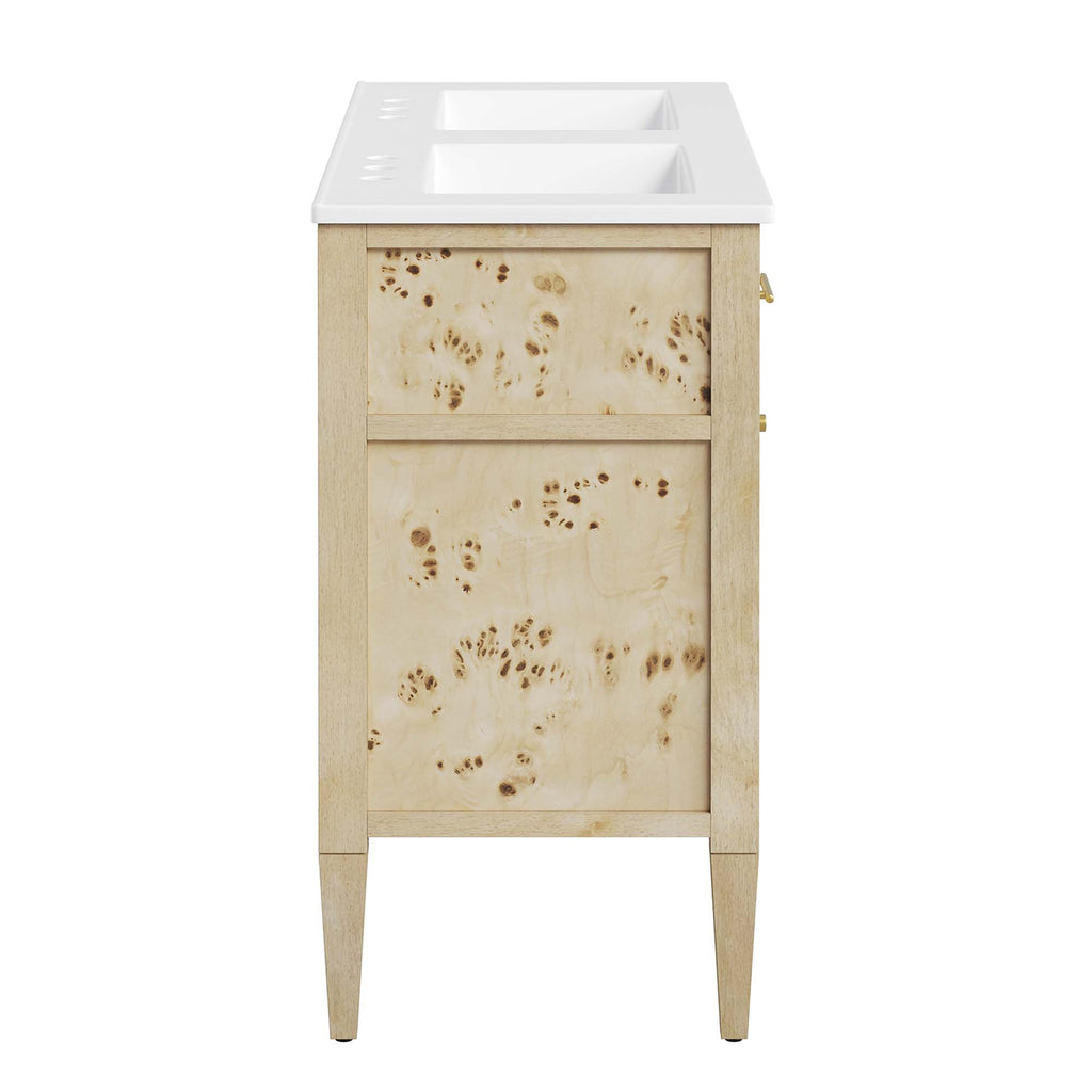 Elysian 48" Double Sink Bathroom Vanity - Burl