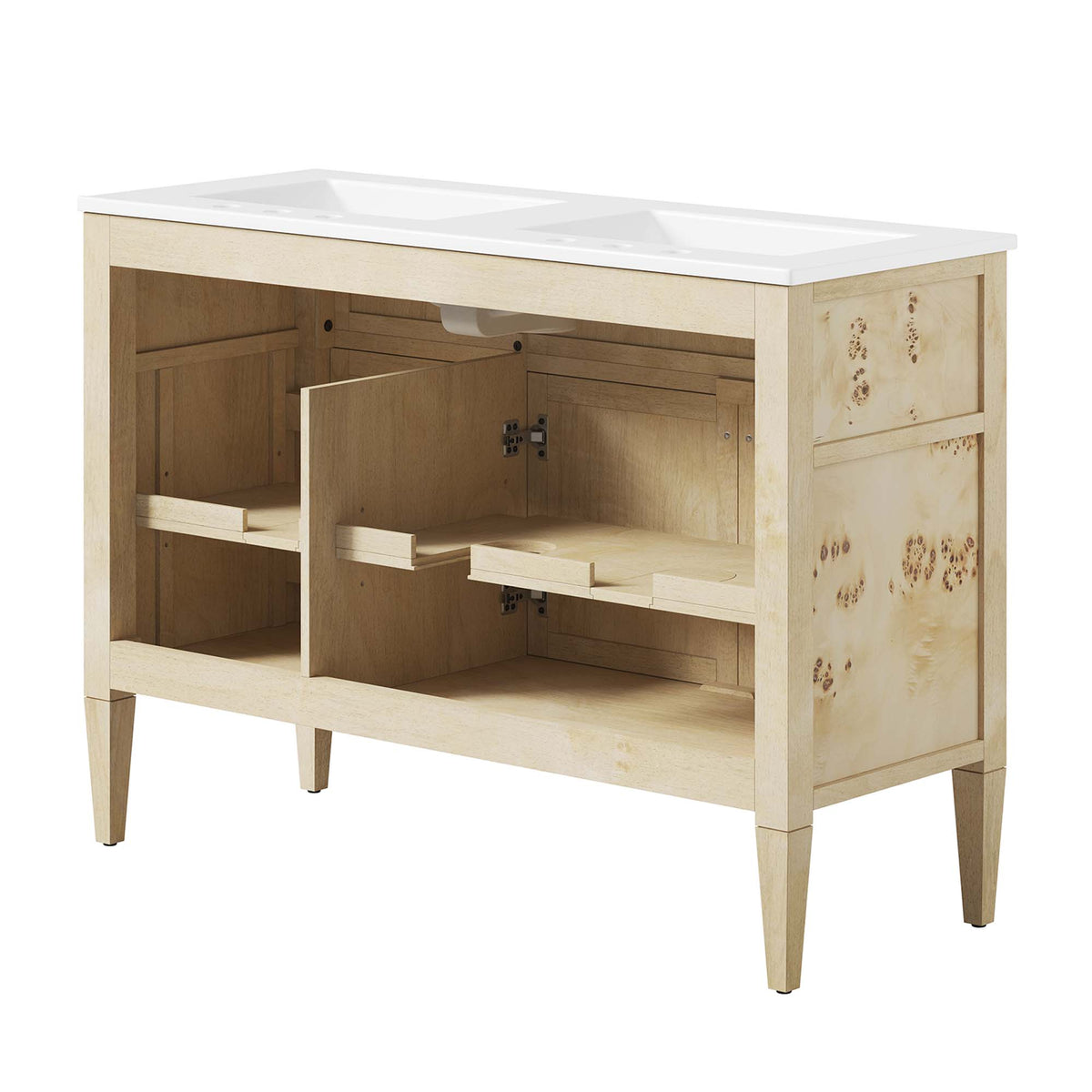 Elysian 48" Double Sink Bathroom Vanity - Burl