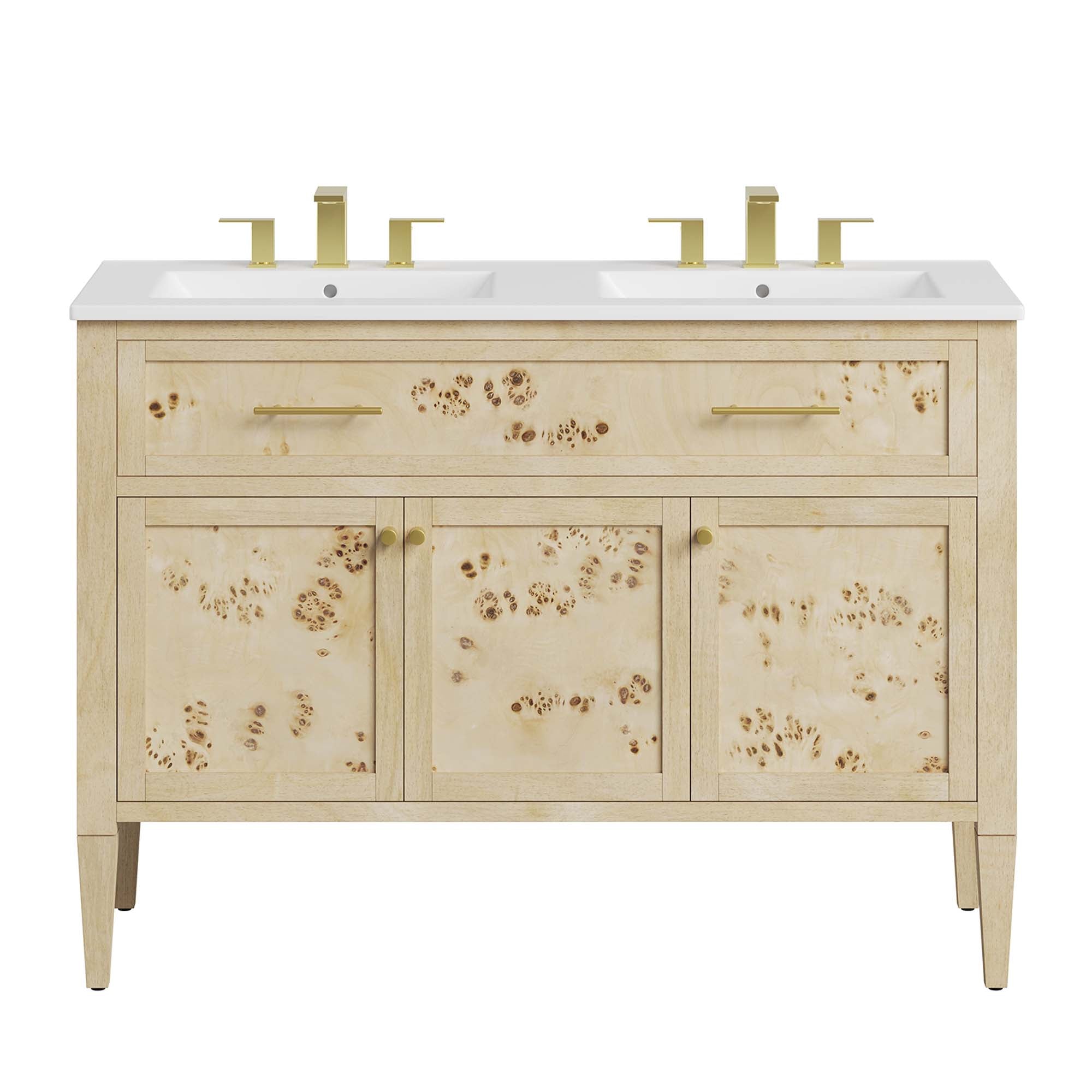 Elysian 48" Double Sink Bathroom Vanity - Burl