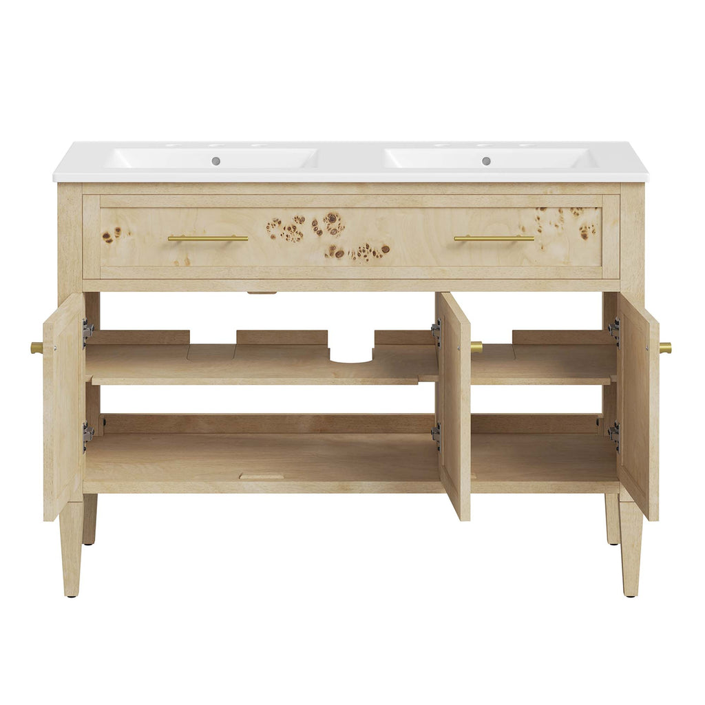 Elysian 48" Double Sink Bathroom Vanity - Burl