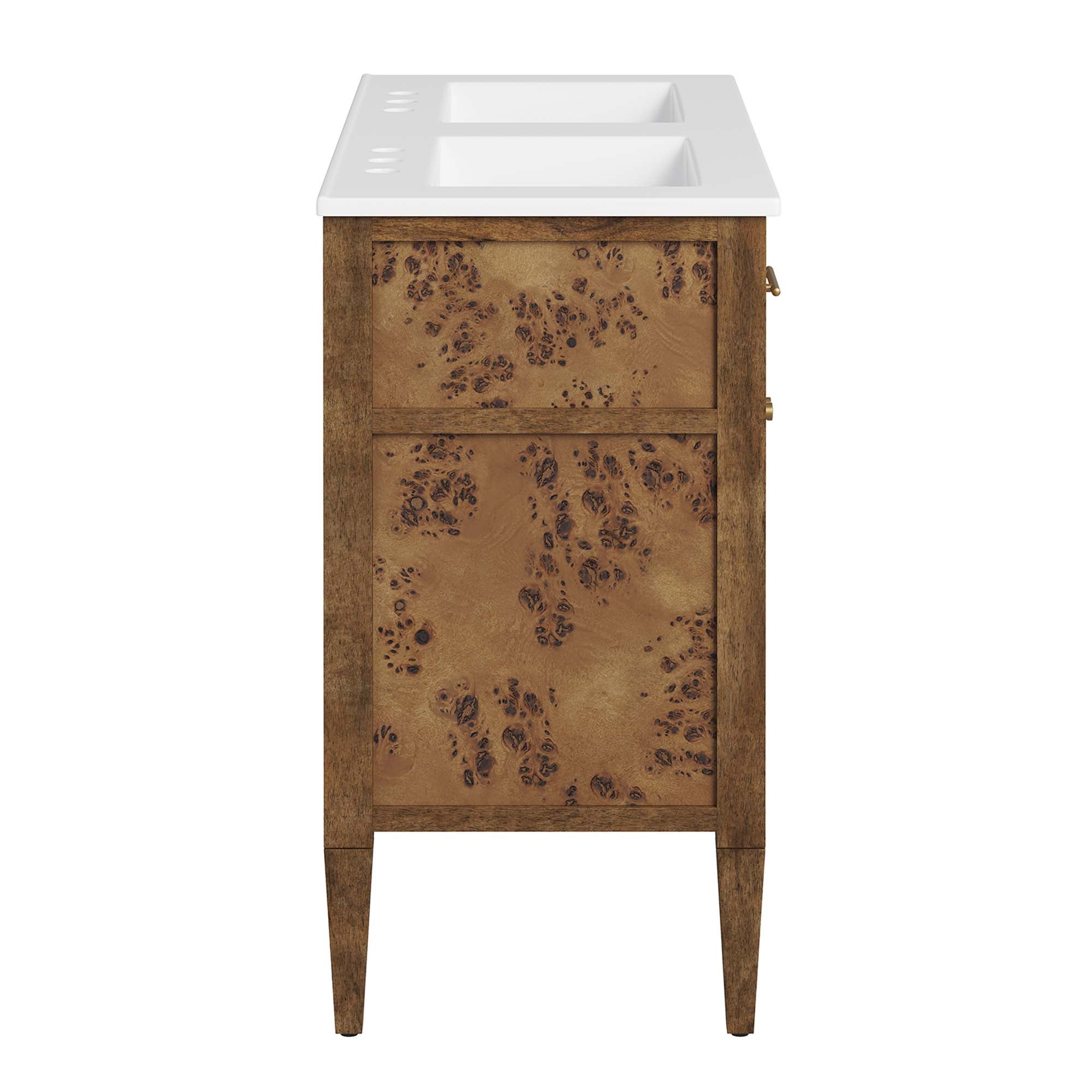 Elysian 48" Wood Double Sink Bathroom Vanity - White Brown