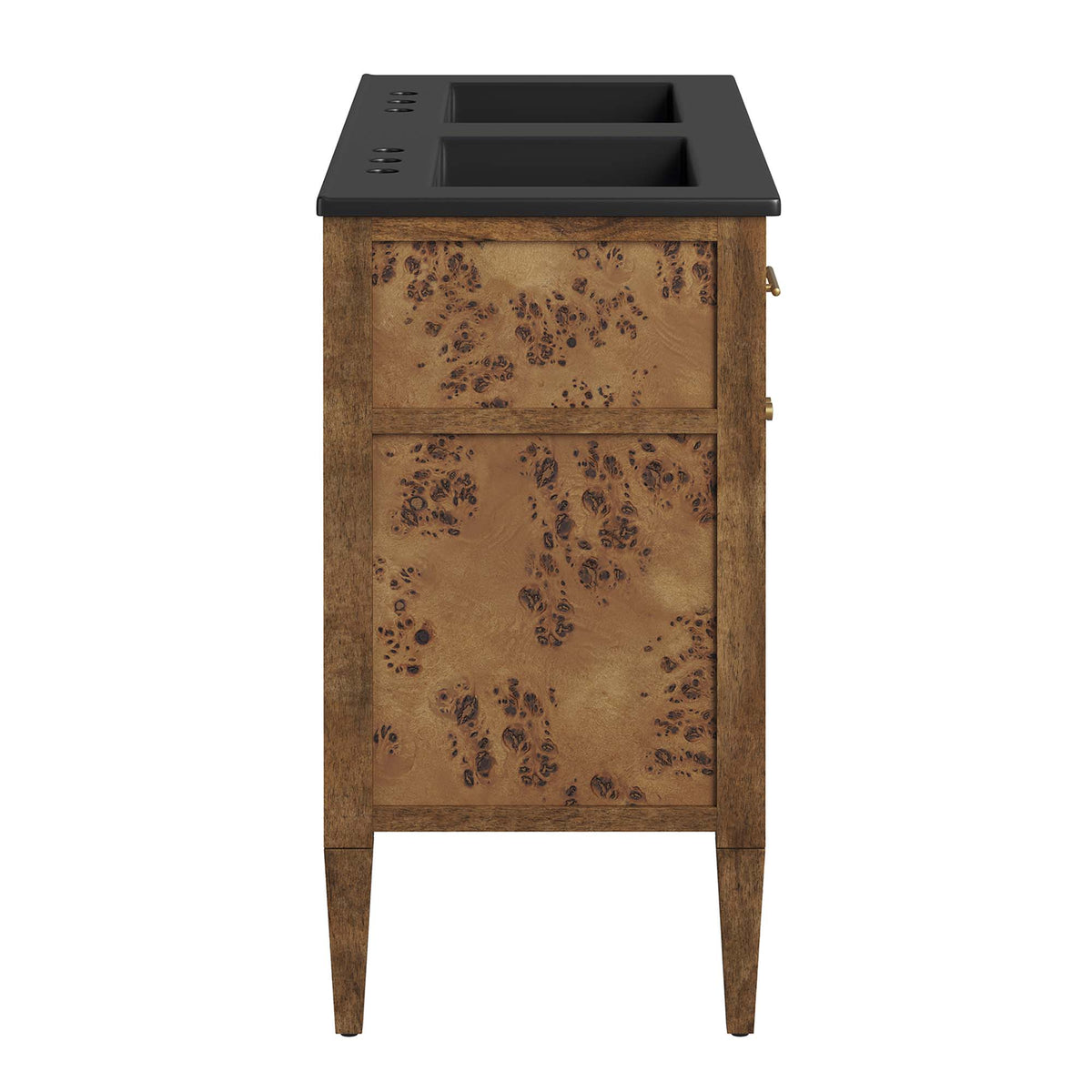 Elysian 48" Wood Double Sink Bathroom Vanity - Black Brown
