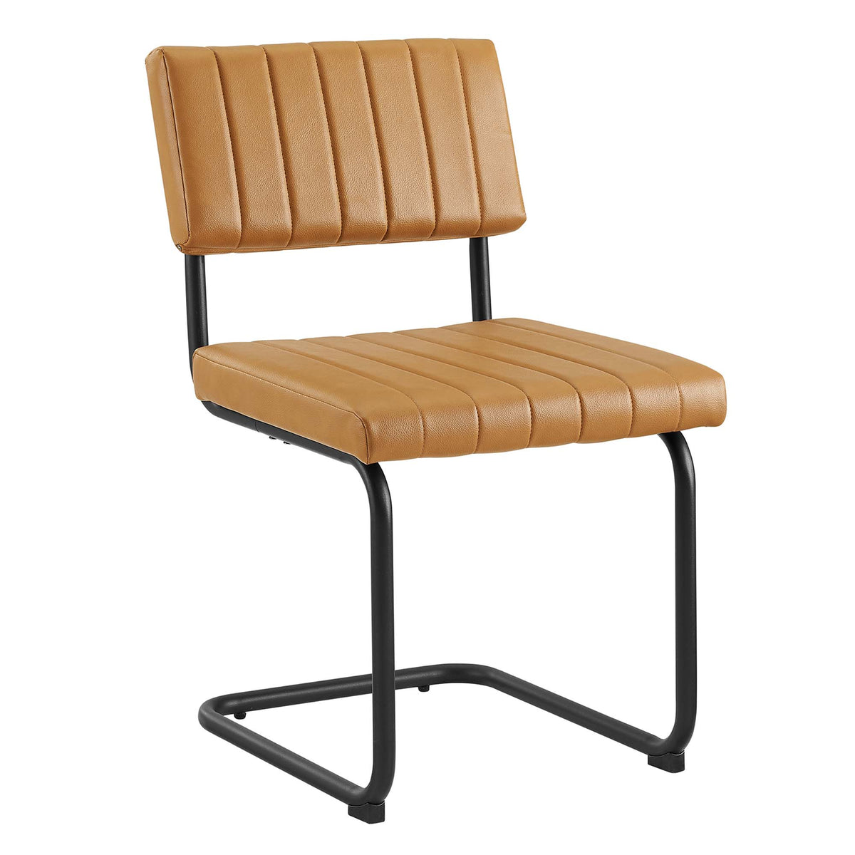 Parity Vegan Leather Dining Side Chairs Set of 2 - Black Tan