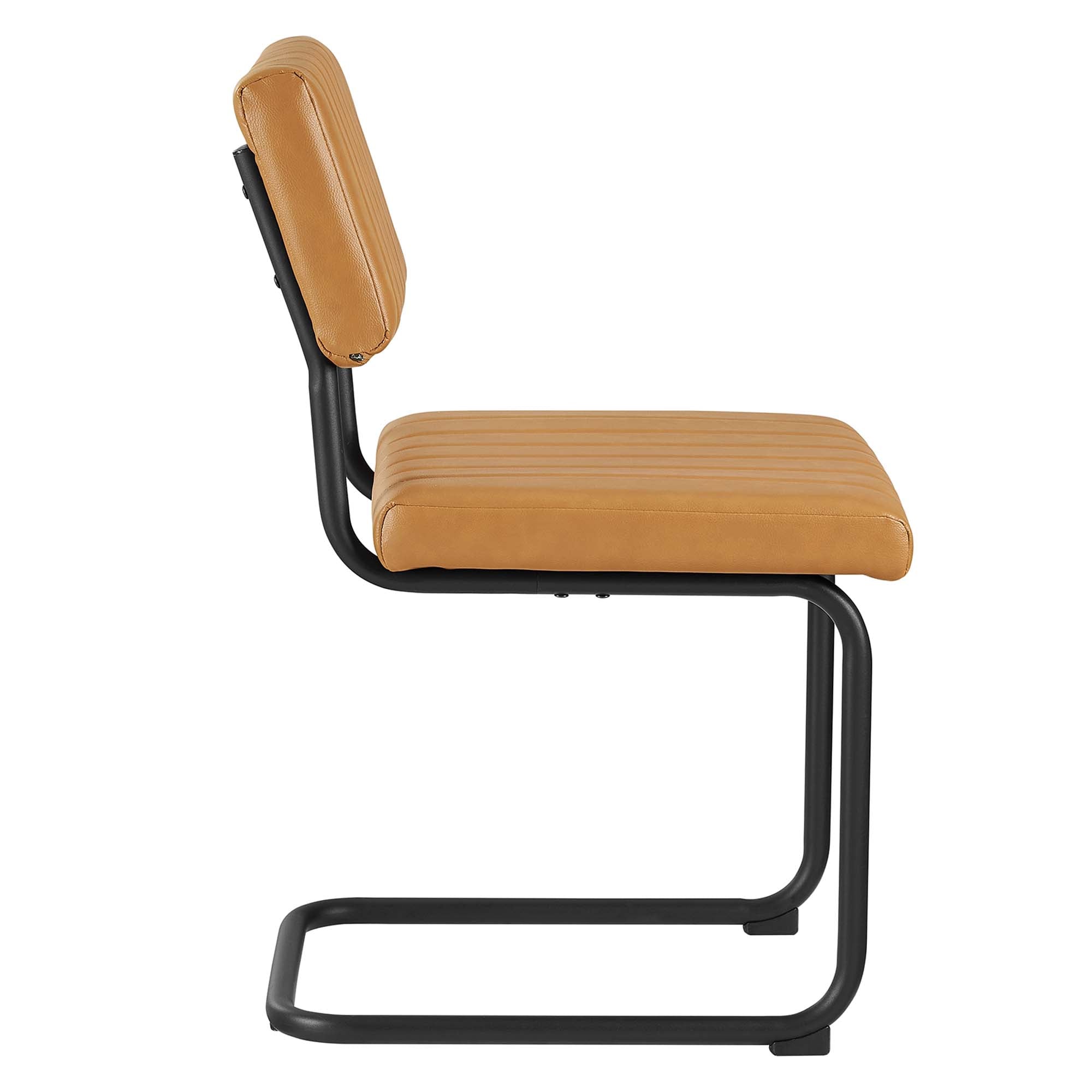 Parity Vegan Leather Dining Side Chairs Set of 2 - Black Tan