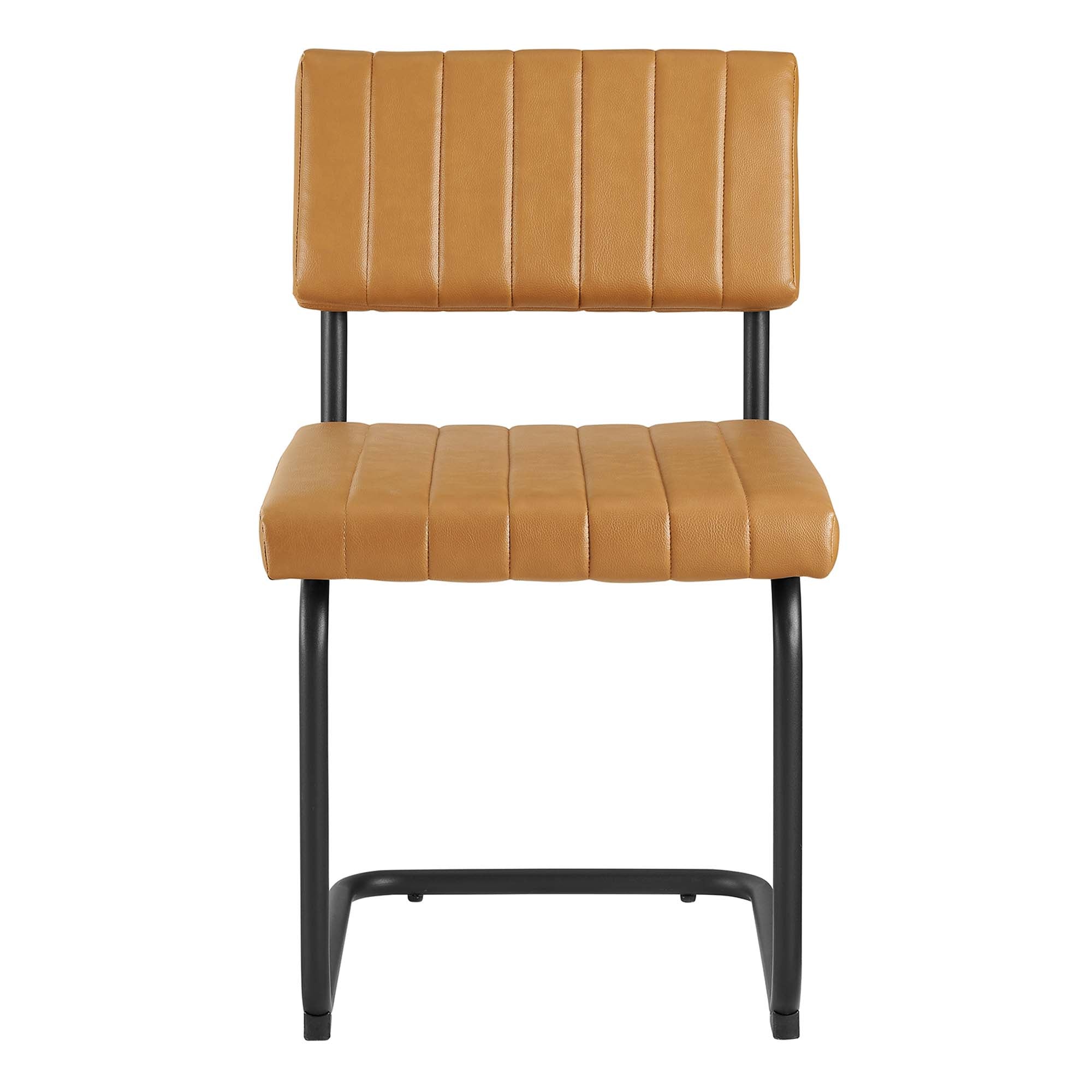Parity Vegan Leather Dining Side Chairs Set of 2 - Black Tan