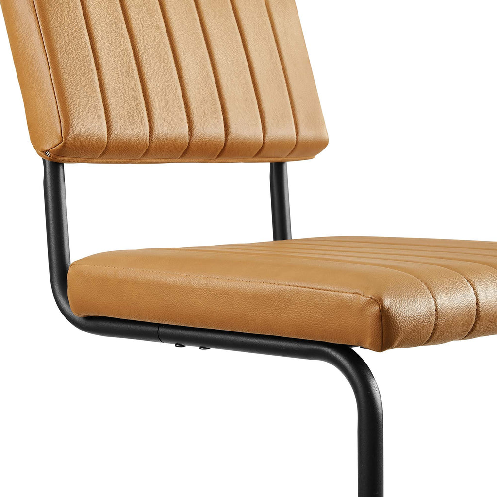 Parity Vegan Leather Dining Side Chairs Set of 2 - Black Tan