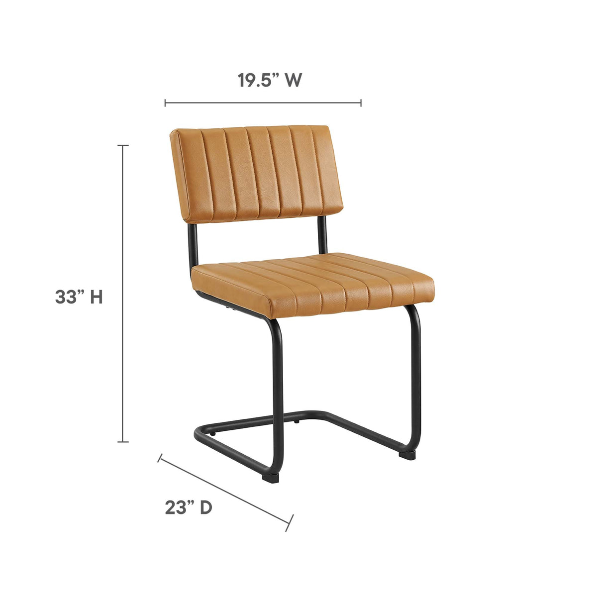 Parity Vegan Leather Dining Side Chairs Set of 2 - Black Tan
