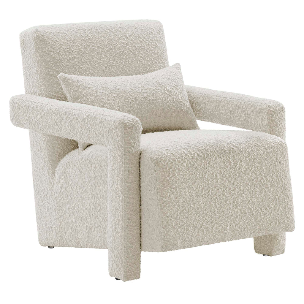 Mirage Boucle Upholstered Armchair - Ivory