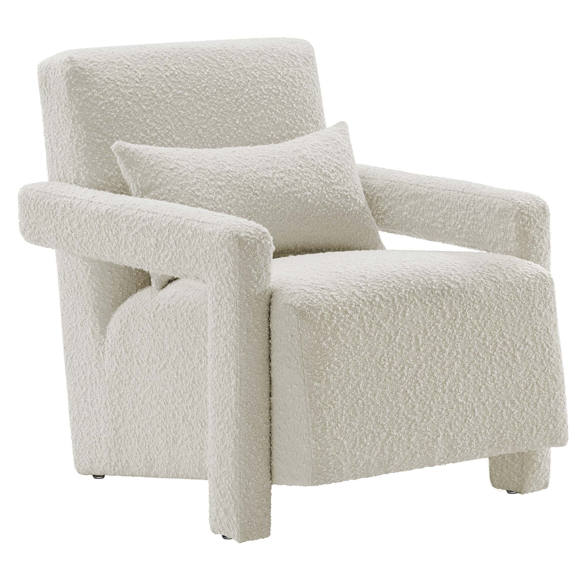 Mirage Boucle Upholstered Armchair - Ivory