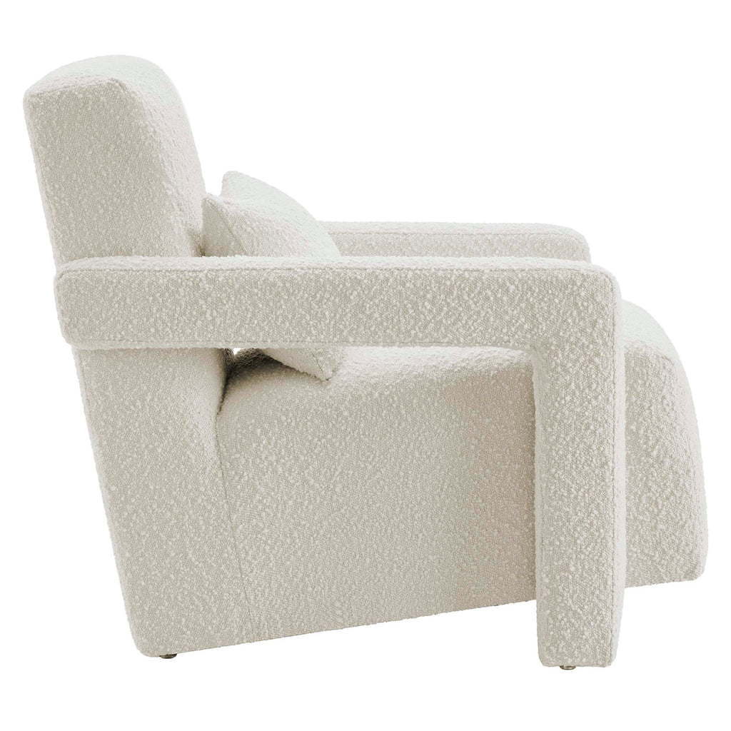 Mirage Boucle Upholstered Armchair - Ivory