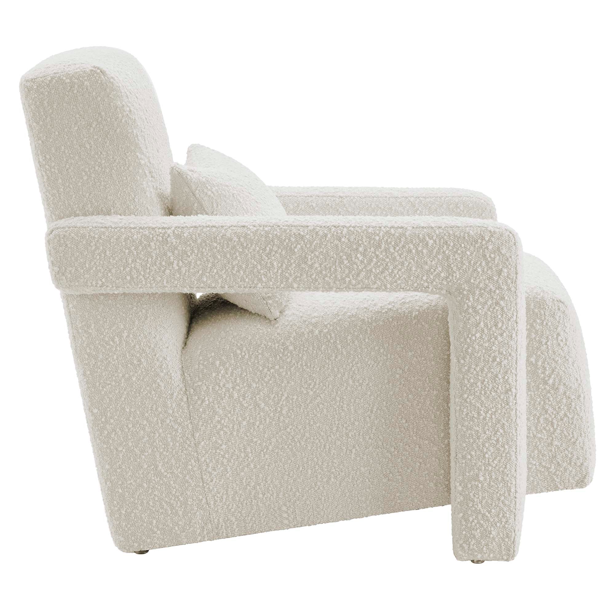 Mirage Boucle Upholstered Armchair - Ivory