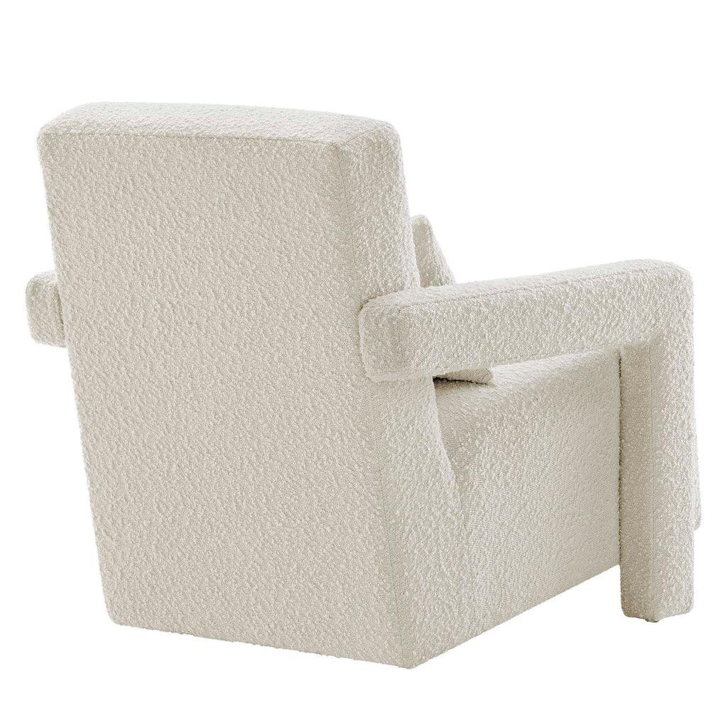 Mirage Boucle Upholstered Armchair - Ivory