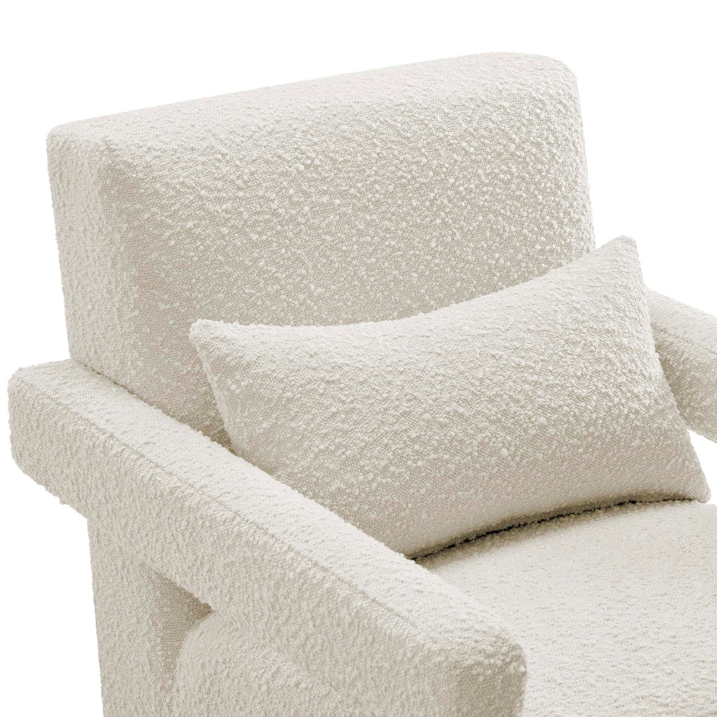 Mirage Boucle Upholstered Armchair - Ivory