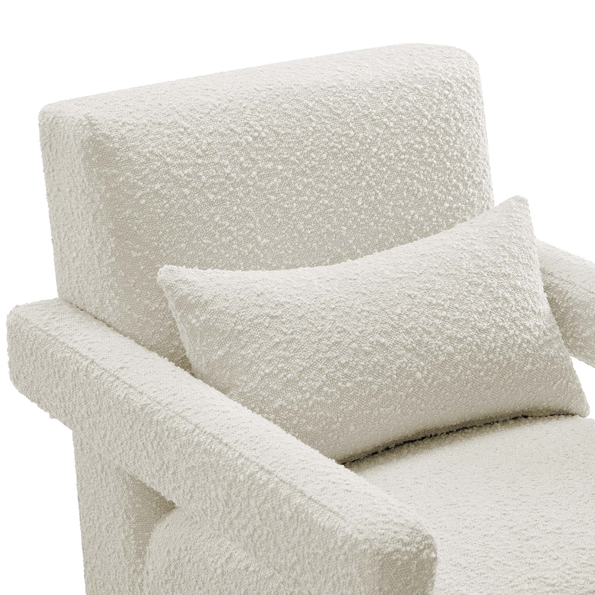 Mirage Boucle Upholstered Armchair - Ivory