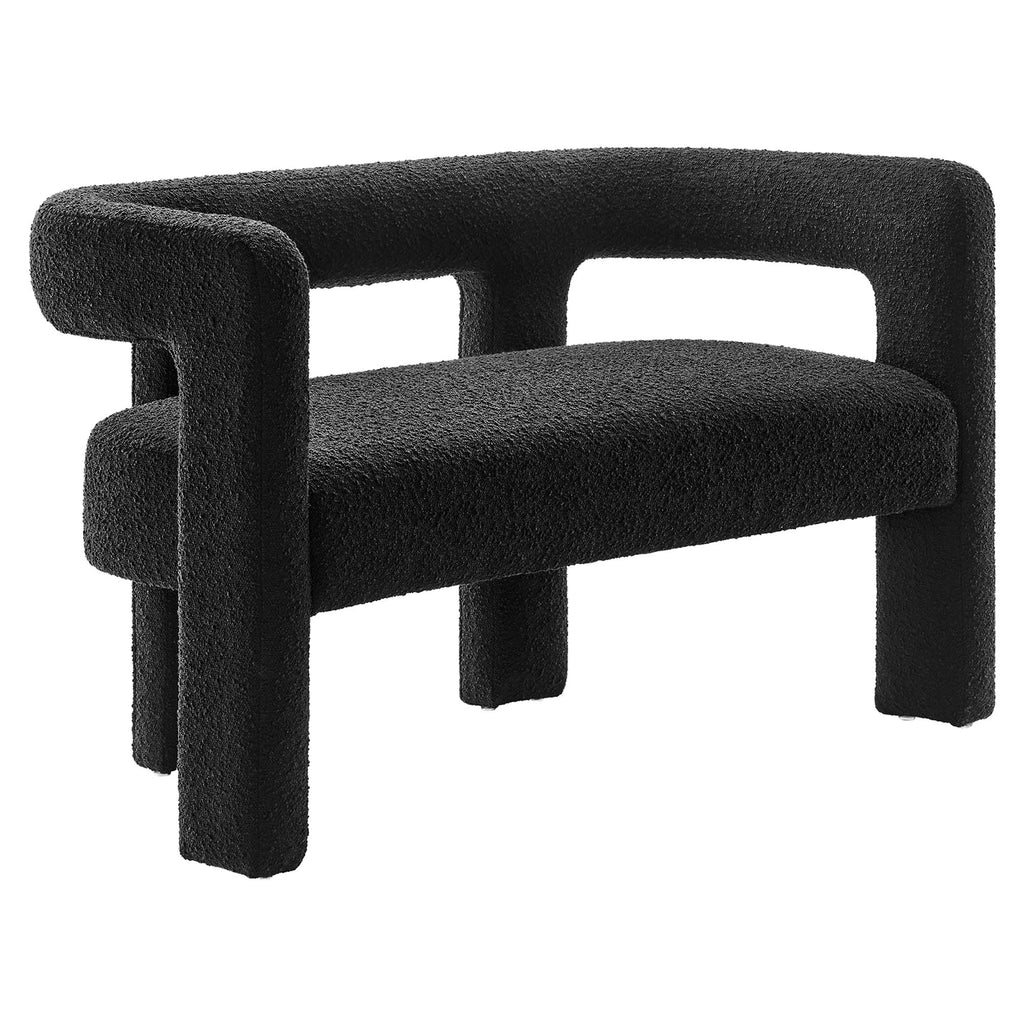 Kayla Boucle Upholstered Loveseat - Black