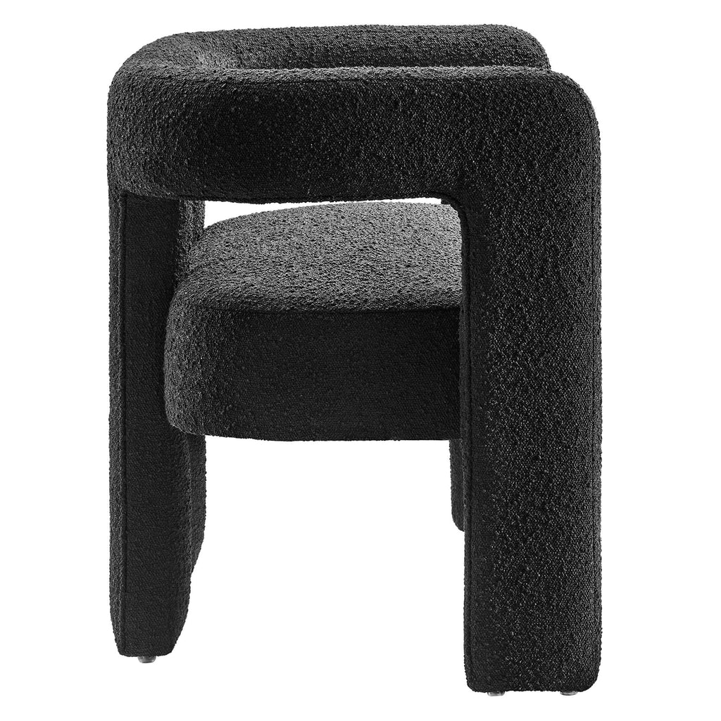 Kayla Boucle Upholstered Loveseat - Black