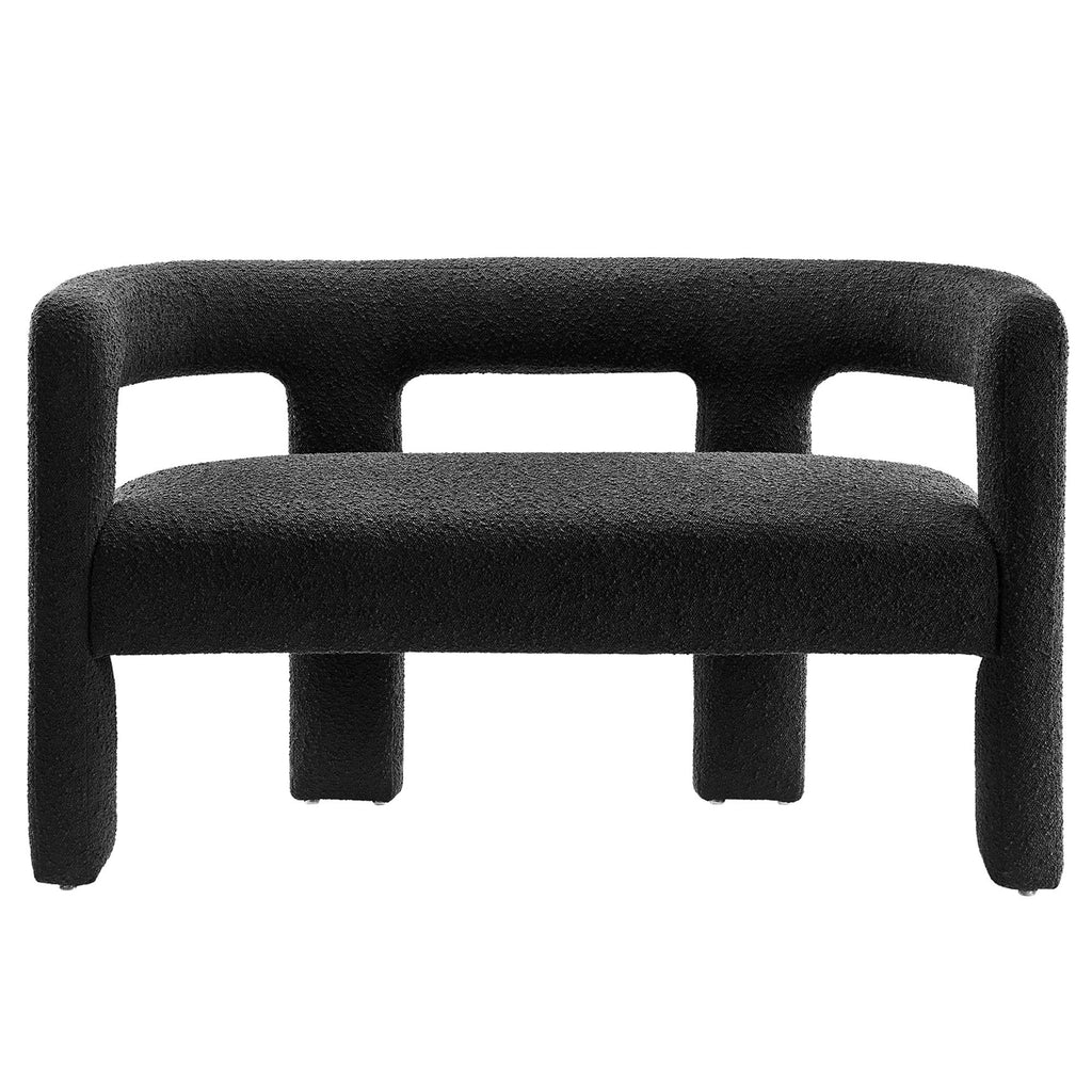 Kayla Boucle Upholstered Loveseat - Black