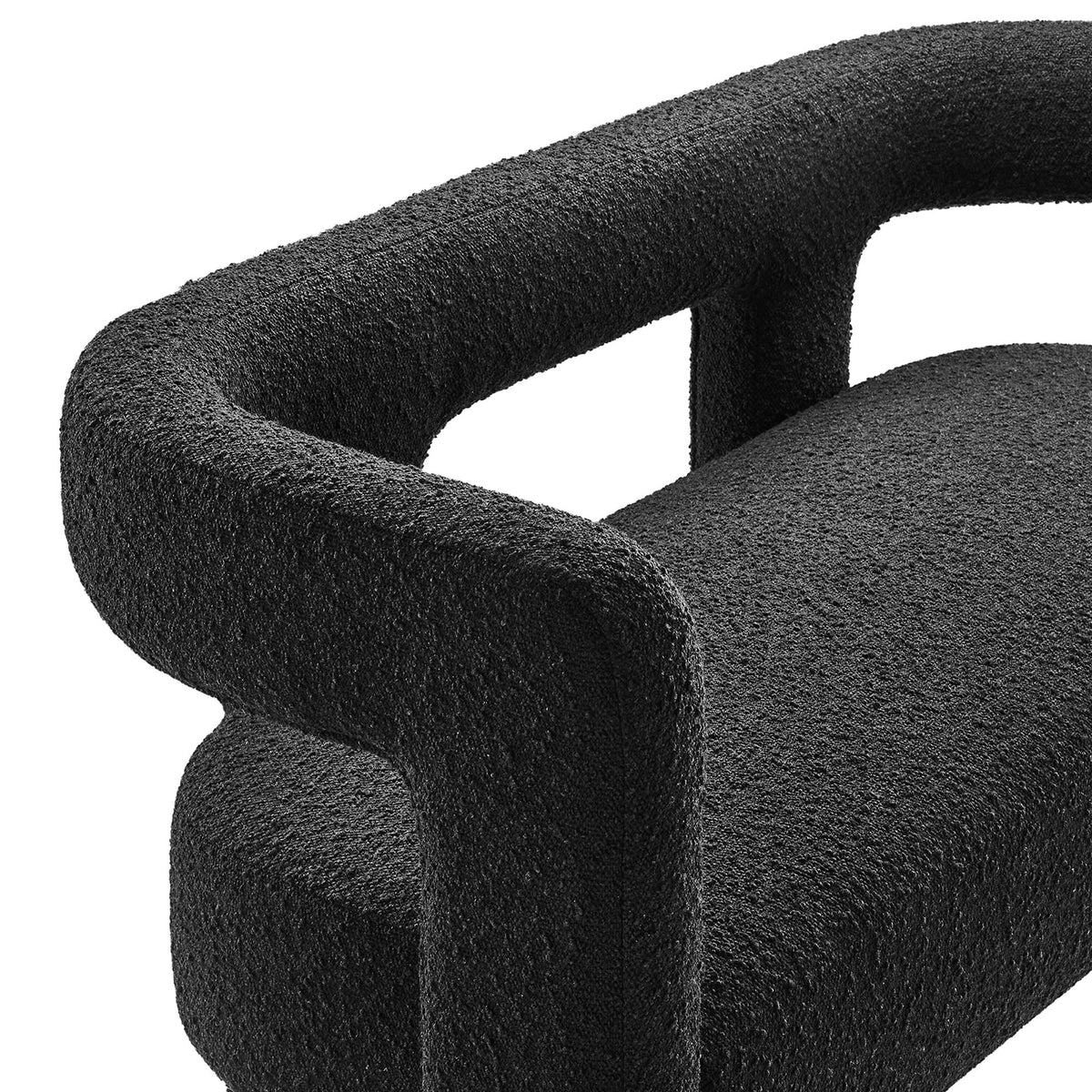 Kayla Boucle Upholstered Loveseat - Black