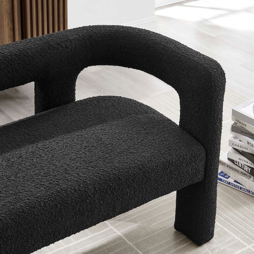 Kayla Boucle Upholstered Loveseat - Black