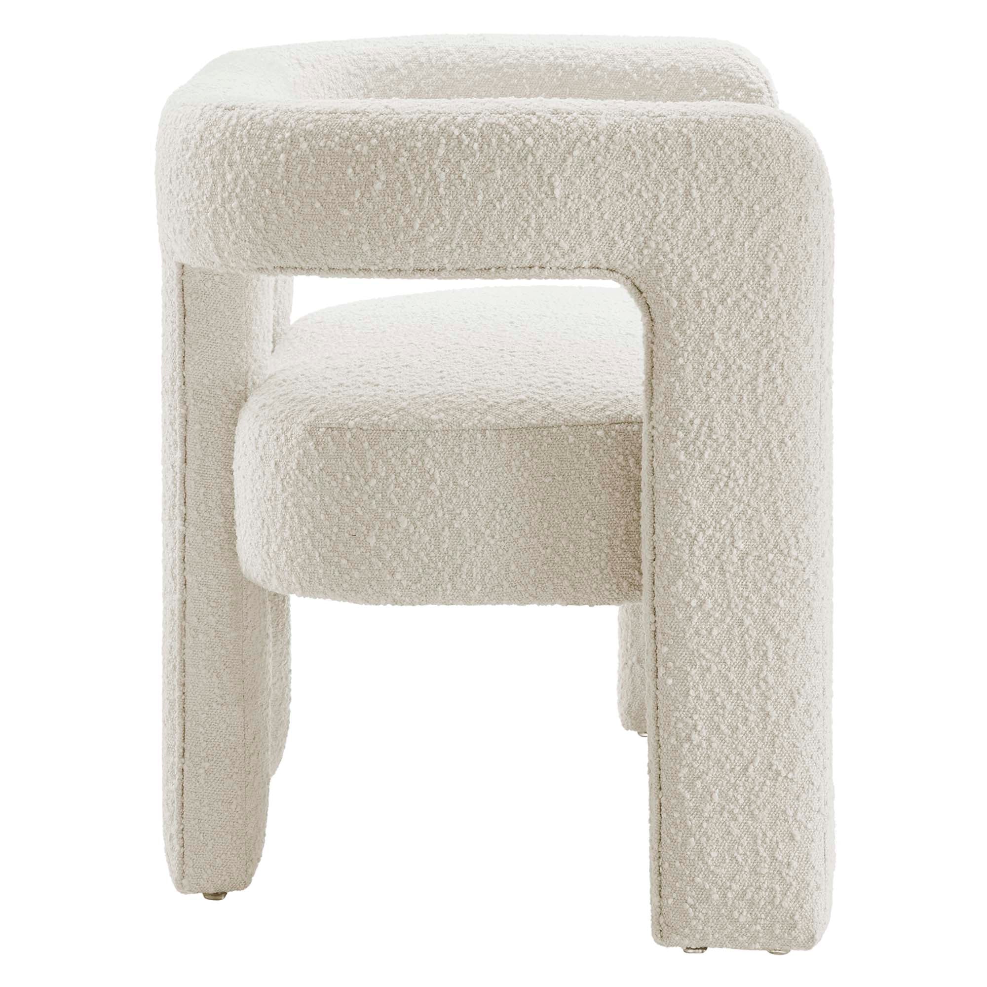 Kayla Boucle Upholstered Loveseat - Ivory