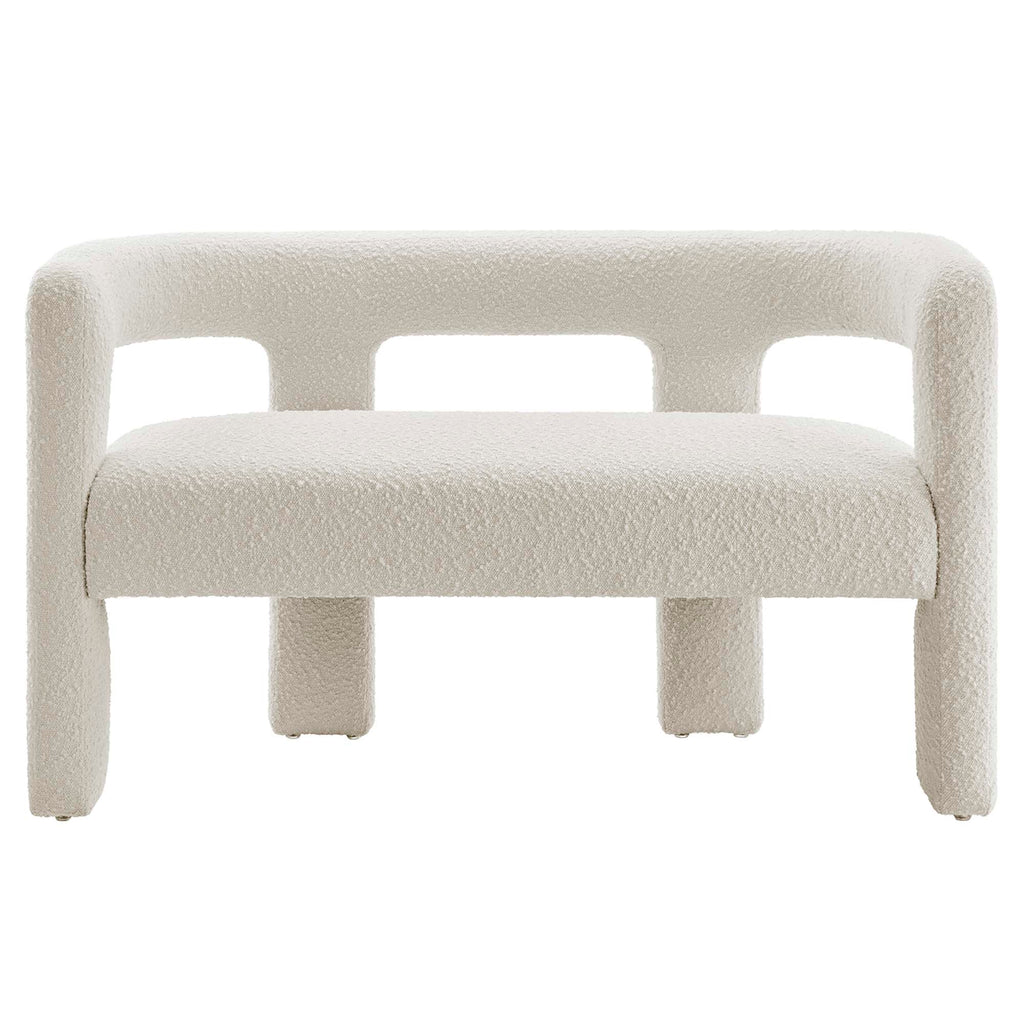 Kayla Boucle Upholstered Loveseat - Ivory