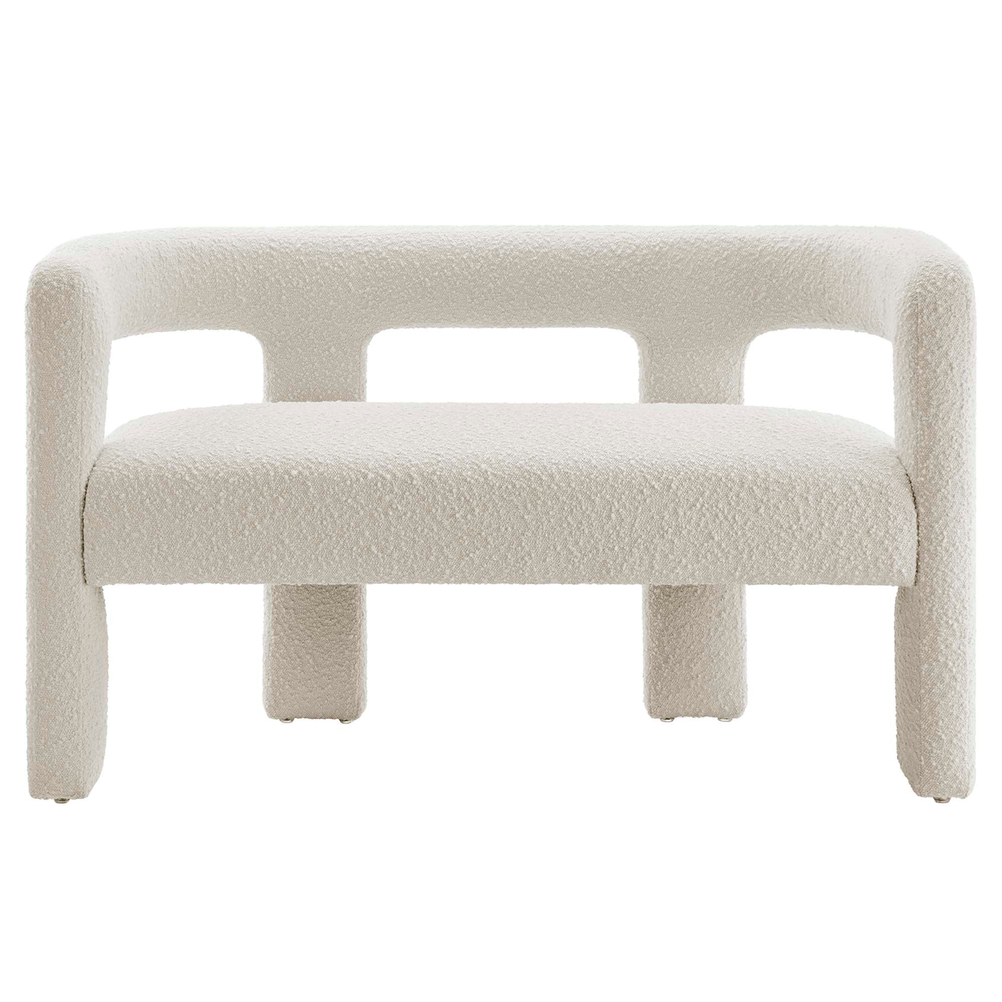 Kayla Boucle Upholstered Loveseat - Ivory