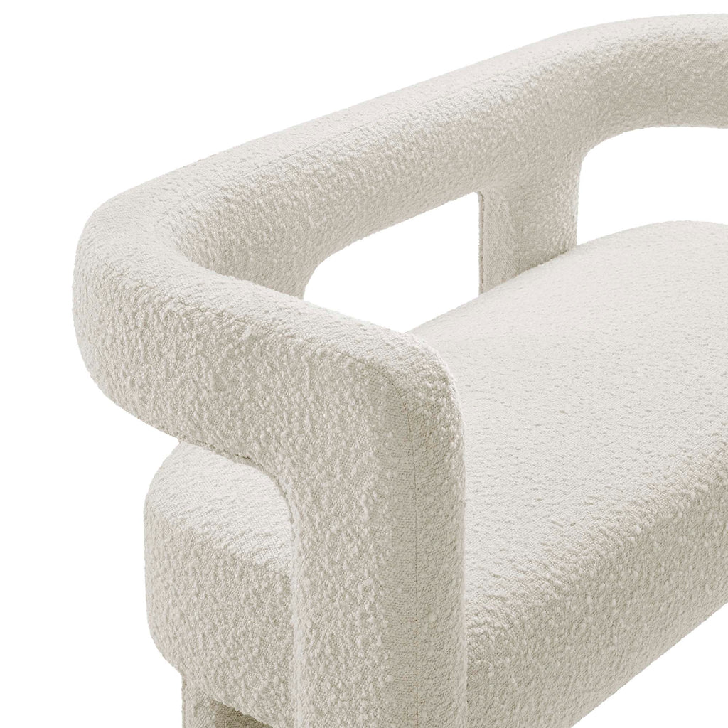 Kayla Boucle Upholstered Loveseat - Ivory