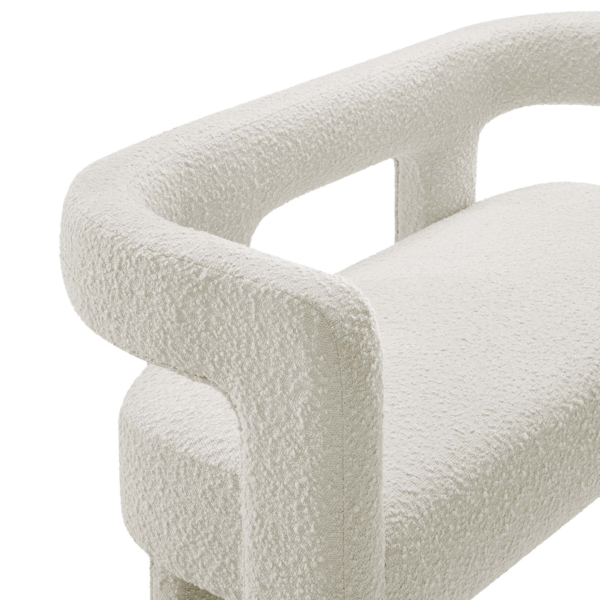 Kayla Boucle Upholstered Loveseat - Ivory