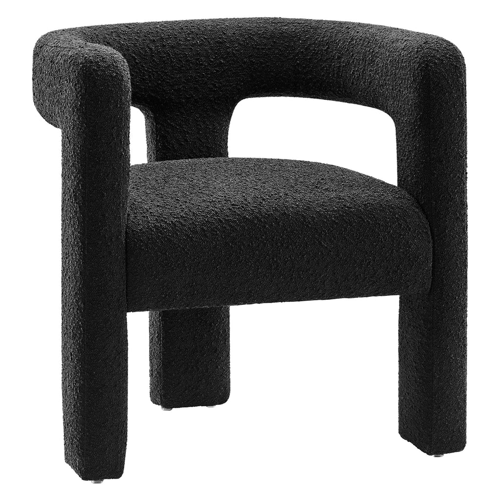 Kayla Boucle Upholstered Armchair - Black