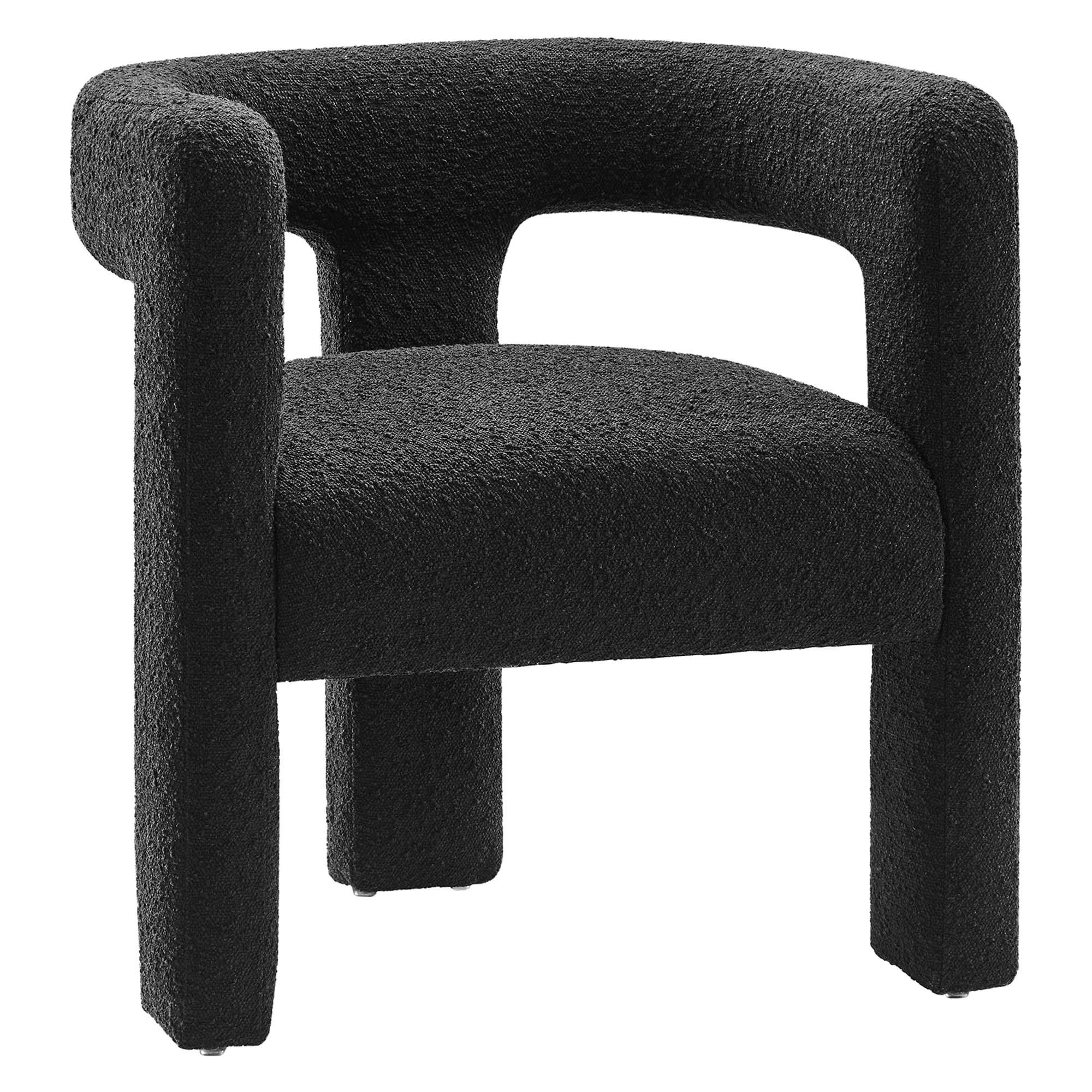 Kayla Boucle Upholstered Armchair - Black