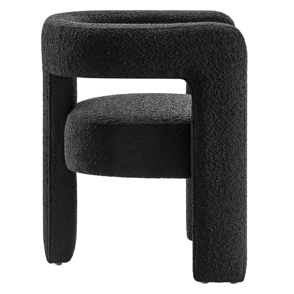 Kayla Boucle Upholstered Armchair - Black