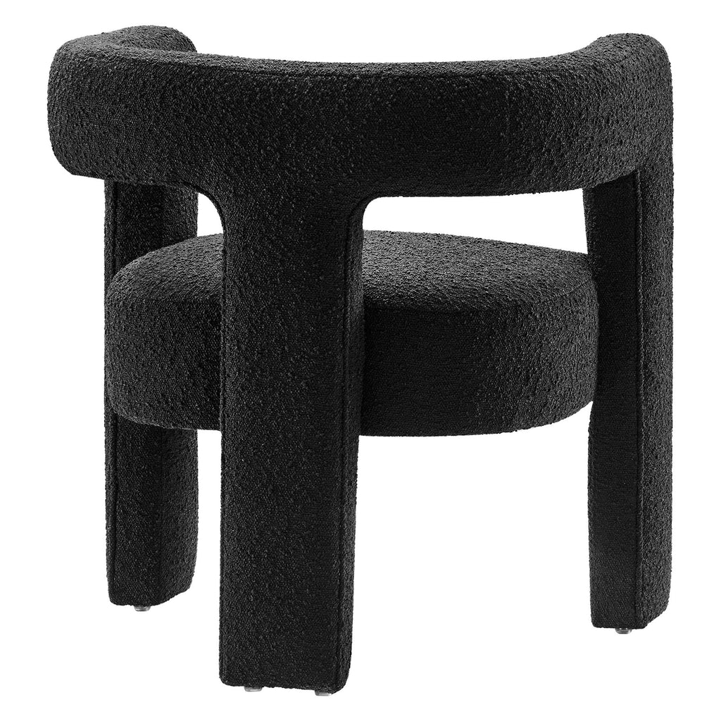 Kayla Boucle Upholstered Armchair - Black