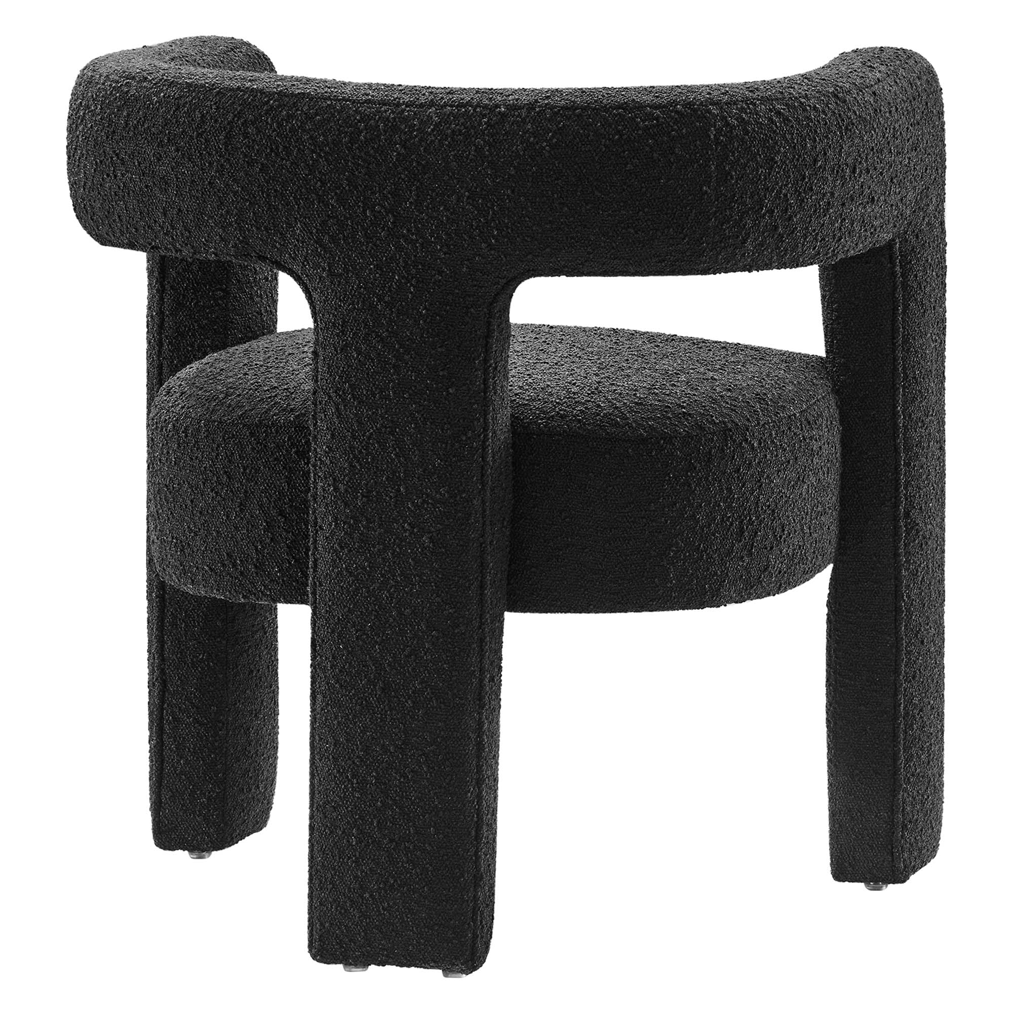 Kayla Boucle Upholstered Armchair - Black