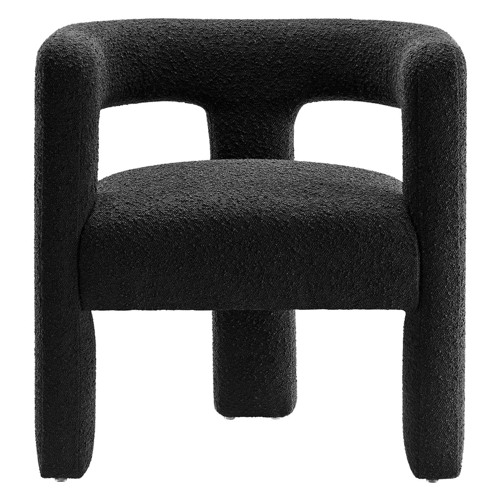 Kayla Boucle Upholstered Armchair - Black