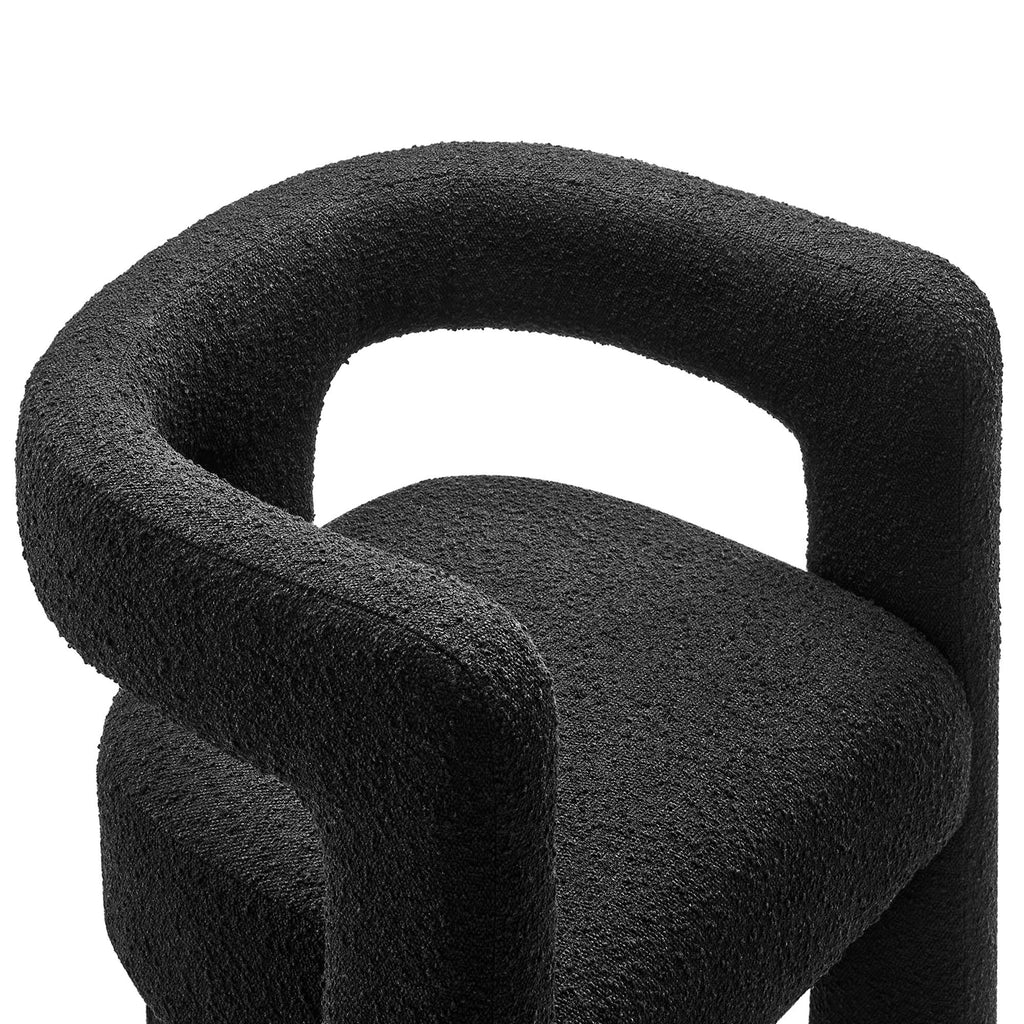 Kayla Boucle Upholstered Armchair - Black