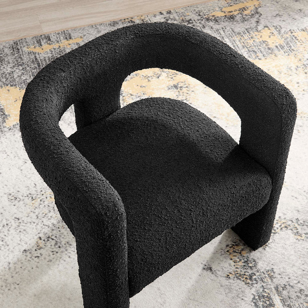 Kayla Boucle Upholstered Armchair - Black