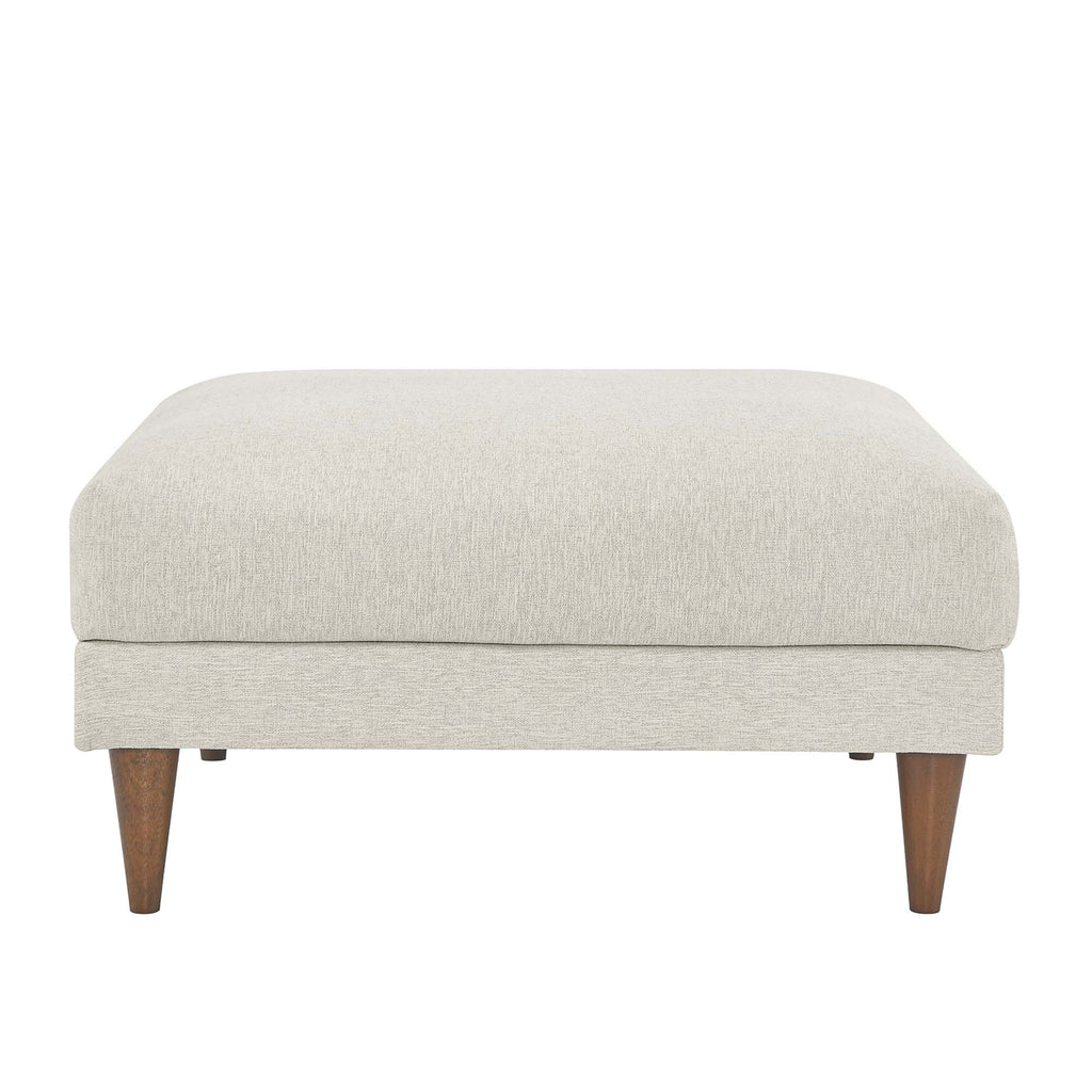 Zoya Down Filled Overstuffed Ottoman - Ivory Fabric