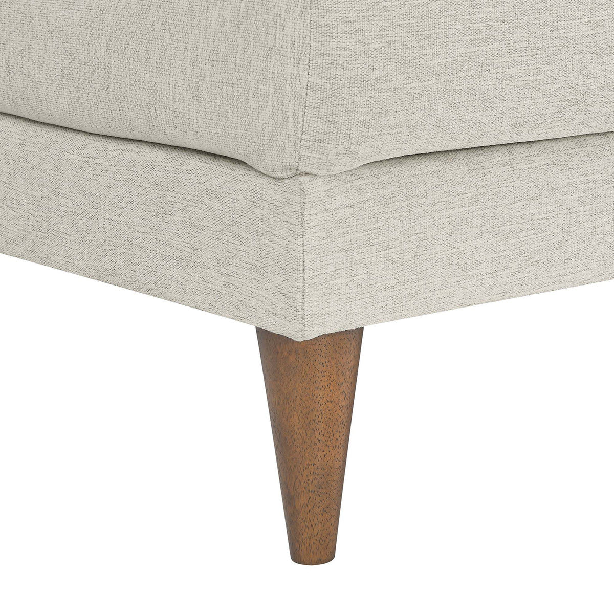 Zoya Down Filled Overstuffed Ottoman - Ivory Fabric
