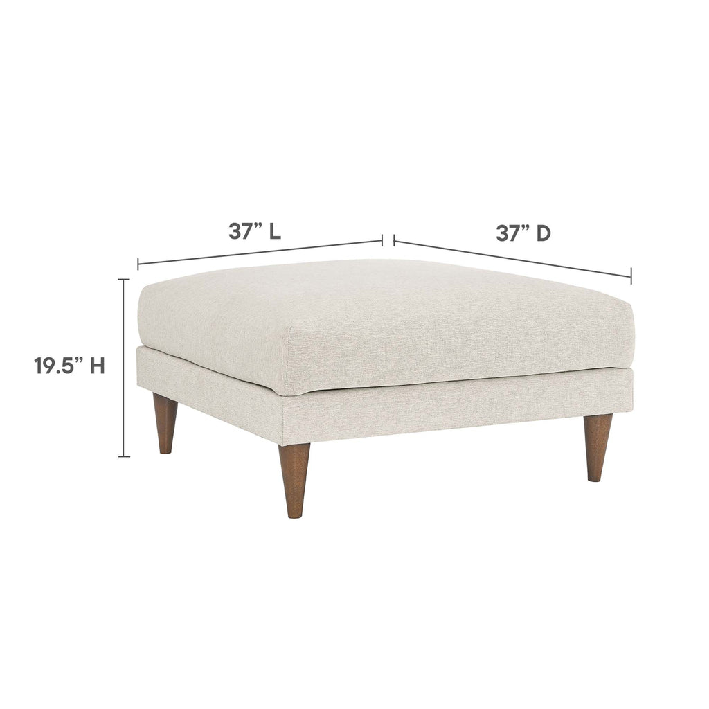 Zoya Down Filled Overstuffed Ottoman - Ivory Fabric