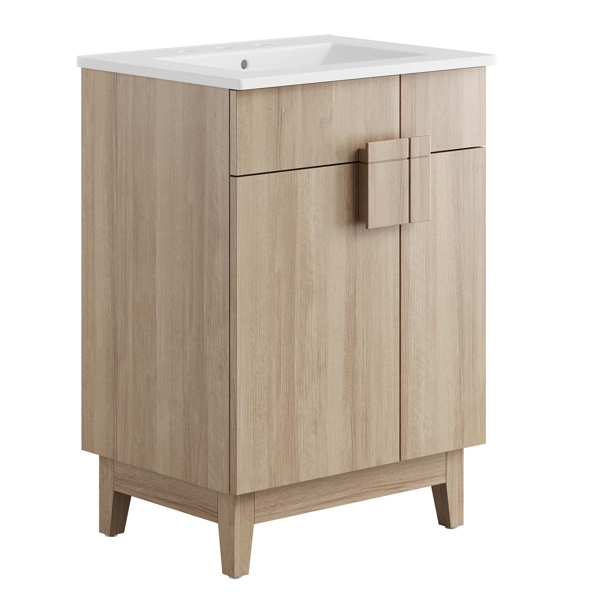 Miles 24" Bathroom Vanity - White Oak