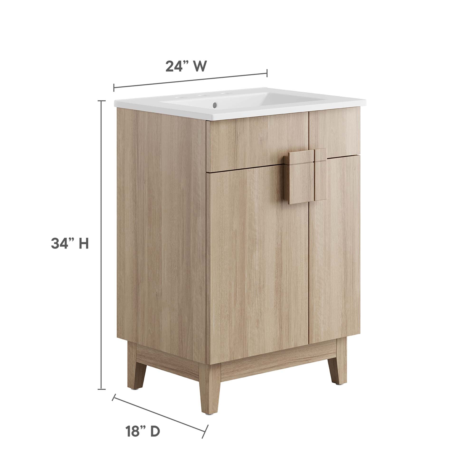 Miles 24" Bathroom Vanity - White Oak