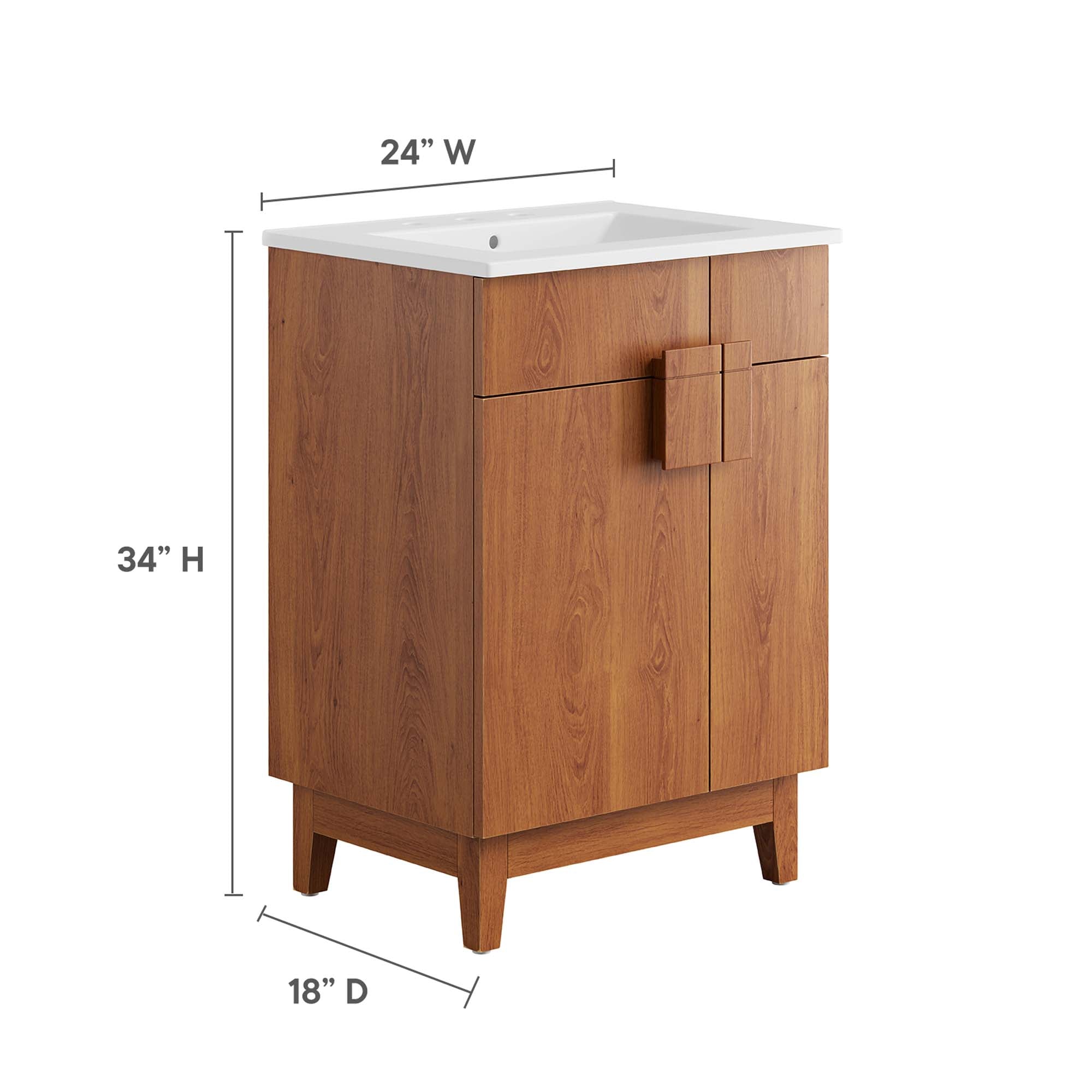 Miles 24" Bathroom Vanity - White Walnut