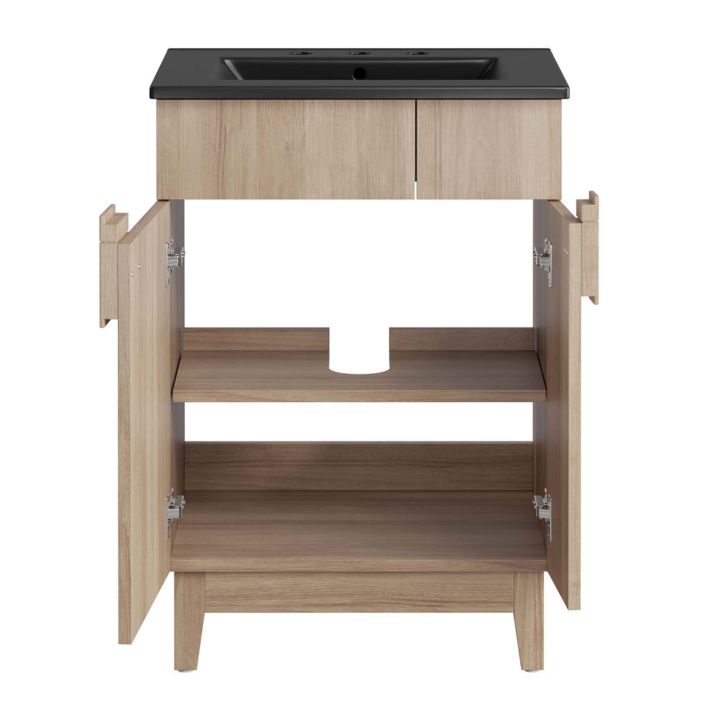 Miles 24" Bathroom Vanity - Black Oak