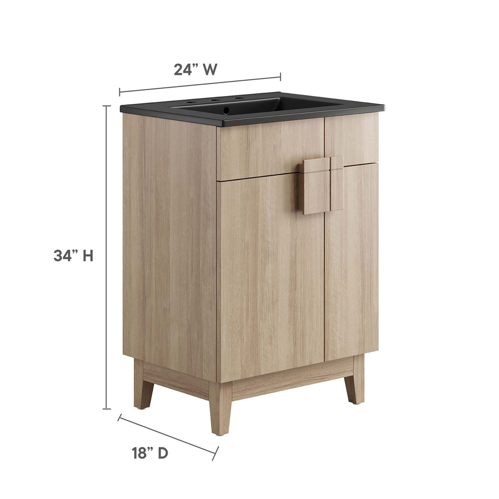 Miles 24" Bathroom Vanity - Black Oak