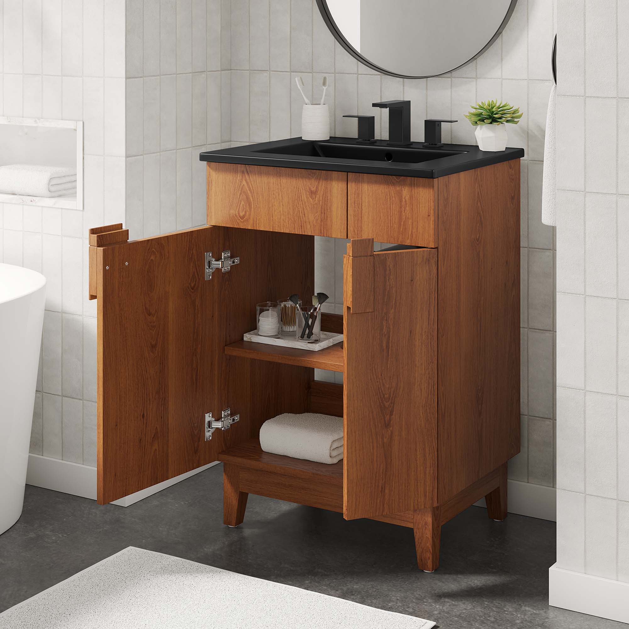 Miles 24" Bathroom Vanity - Black Walnut