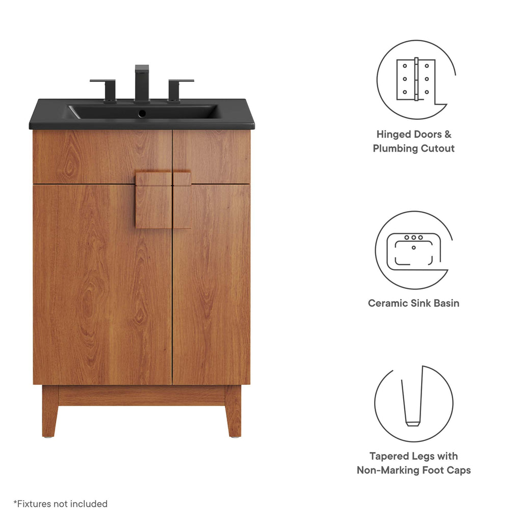 Miles 24" Bathroom Vanity - Black Walnut